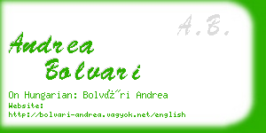 andrea bolvari business card